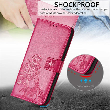 Four-leaf Clasp Embossed Buckle Mobile Phone Protection Leather Case with Lanyard & Card Slot & Wallet & Bracket Function, For OPPO A54  4G, For OPPO A94 5G, For OPPO A94 4G/ F19 Pro, For OPPO Realme 8 / 8 Pro, For OPPO Realme 8 5G / Realme V13 5G