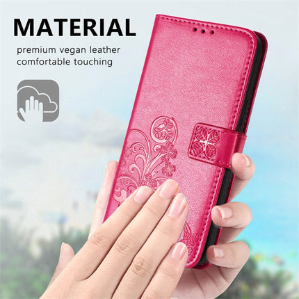 Four-leaf Clasp Embossed Buckle Mobile Phone Protection Leather Case with Lanyard & Card Slot & Wallet & Bracket Function, For OPPO A54  4G, For OPPO A94 5G, For OPPO A94 4G/ F19 Pro, For OPPO Realme 8 / 8 Pro, For OPPO Realme 8 5G / Realme V13 5G
