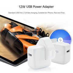 12W USB Port Travel Charger for iPad Series / iPod Series / iPhone Series , UK Plug