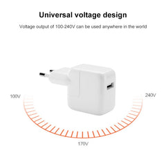 12W USB Charger + USB to 8 Pin Data Cable for iPad / iPhone / iPod Series, EU Plug