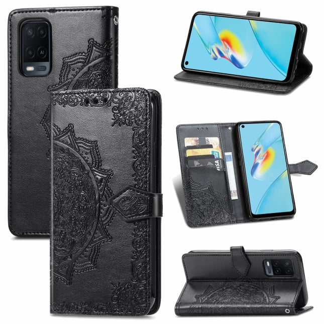 Mandala Embossing Pattern Horizontal Flip Leather Case with Holder & Card Slots & Wallet & Lanyard, For OPPO A54 4G, For OPPO Realme 8 / 8 Pro 4G, For OPPO Realme 8 5G / Realme V13 5G, For vivo V20 SE