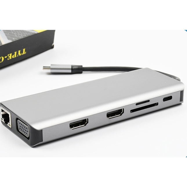 WS-04 12-in-1 Type-C Notebook Multi-function Docking Station, 12 in 1