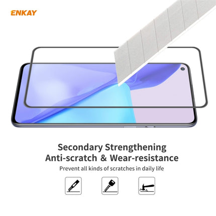 ENKAY Hat-Prince Anti-drop Full Glue Tempered Glass Full Screen Film Anti-fall Protector, For OnePlus 9, For OnePlus 9R