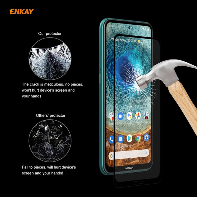 ENKAY Hat-Prince Full Glue 0.26mm 9H 2.5D Tempered Glass Full Coverage Film, For Nokia X10 / X20, For Xiaomi Poco M3 Pro / Redmi Note 10 5G