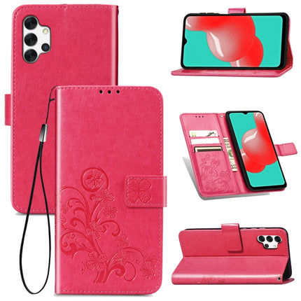 Four-leaf Clasp Embossed Buckle Mobile Phone Protection Leather Case with Lanyard & Card Slot & Wallet & Bracket Function, For Samsung Galaxy A32 4G, For Samsung Galaxy A22 5G, For Samsung Galaxy A22 4G, For OPPO F19