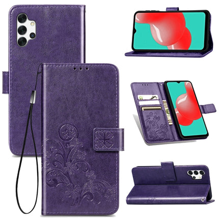 Four-leaf Clasp Embossed Buckle Mobile Phone Protection Leather Case with Lanyard & Card Slot & Wallet & Bracket Function, For Samsung Galaxy A32 4G, For Samsung Galaxy A22 5G, For Samsung Galaxy A22 4G, For OPPO F19