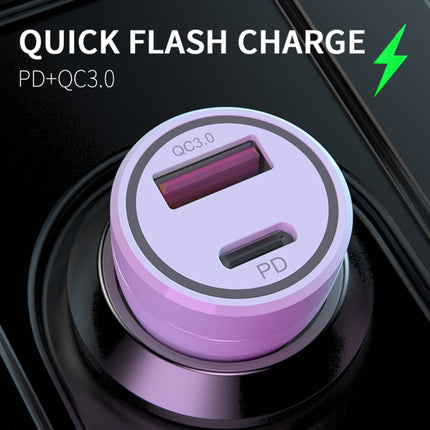 P21 Portable PD 20W + QC3.0 18W Dual Ports Fast Car Charger with USB to Type-C Cable Kit, with Type-C Cable