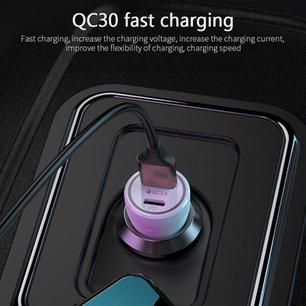 P21 Portable PD 20W + QC3.0 18W Dual Ports Fast Car Charger with USB to Type-C Cable Kit, with Type-C Cable