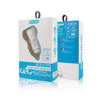 P21 Portable PD 20W + QC3.0 18W Dual Ports Fast Car Charger with USB to Type-C Cable Kit, with Type-C Cable