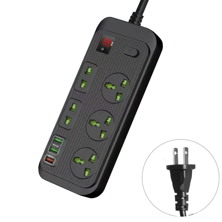 T17 3000W High-power 24-hour Smart Timing Socket QC3.0 USB Fast Charging Power Strip Socket , Cable Length: 2m, US Plug