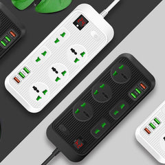 T17 3000W High-power 24-hour Smart Timing Socket QC3.0 USB Fast Charging Power Strip Socket , Cable Length: 2m, US Plug