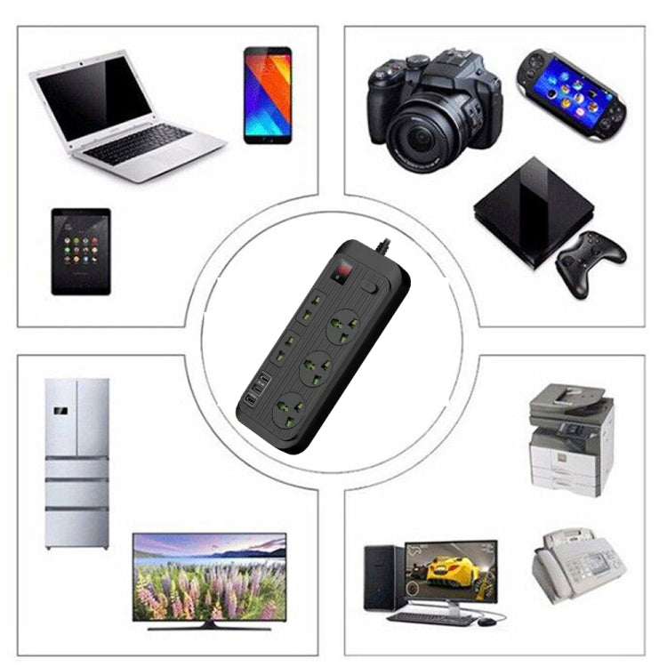 T17 3000W High-power 24-hour Smart Timing Socket QC3.0 USB Fast Charging Power Strip Socket , Cable Length: 2m, US Plug