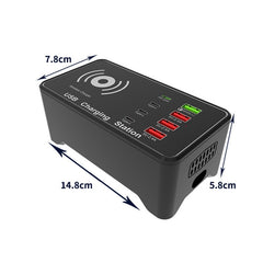 A7 High-power 100W 4 x PD 20W + QC3.0 USB Charger +15W Qi Wireless Charger Multi-port Smart Charger Station, EU Plug, US Plug, AU Plug, UK Plug