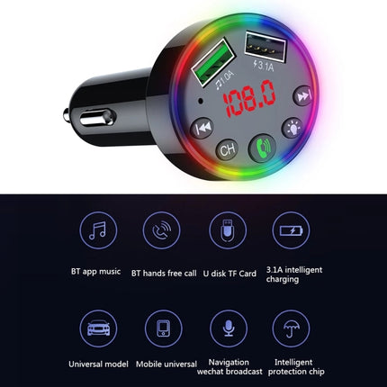 F9 Car MP3 Modulator Player Wireless Hands-free Audio Receiver Dual USB Fast Charger FM Transmitter Car Kit, F9