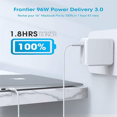 96W USB-C / Type-C Power Adapter Portable Charger with 1.8m USB-C / Type-C to USB-C / Type-C Charging Cable,