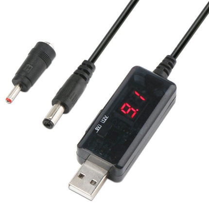 KWS-912V USB Boost Converter DC 5V to 9V 12V Converter Cable + 3.5x1.35mm Plug Set, 5V to 9V / 12V