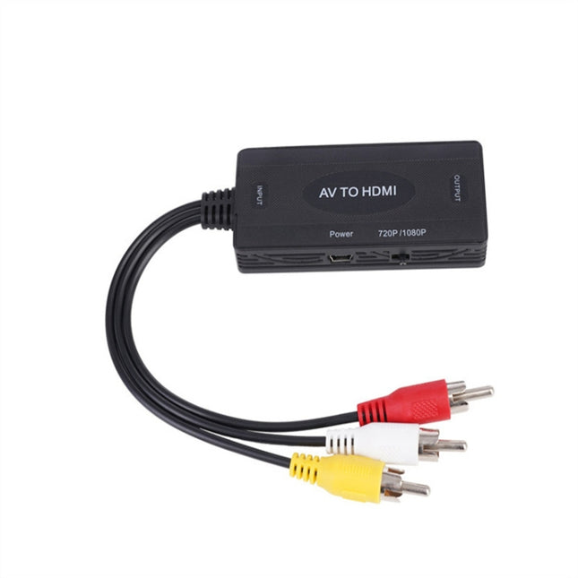 AV to HDMI Converter 3 CVBS RCA Adapter, Supports PAL NTSC 1080P, AV to HDMI