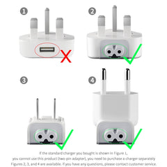 2 PCS XJ01 Power Adapter for iPad 10W 12W Charger & MacBook Series Charger, EU Plug, EU Plug