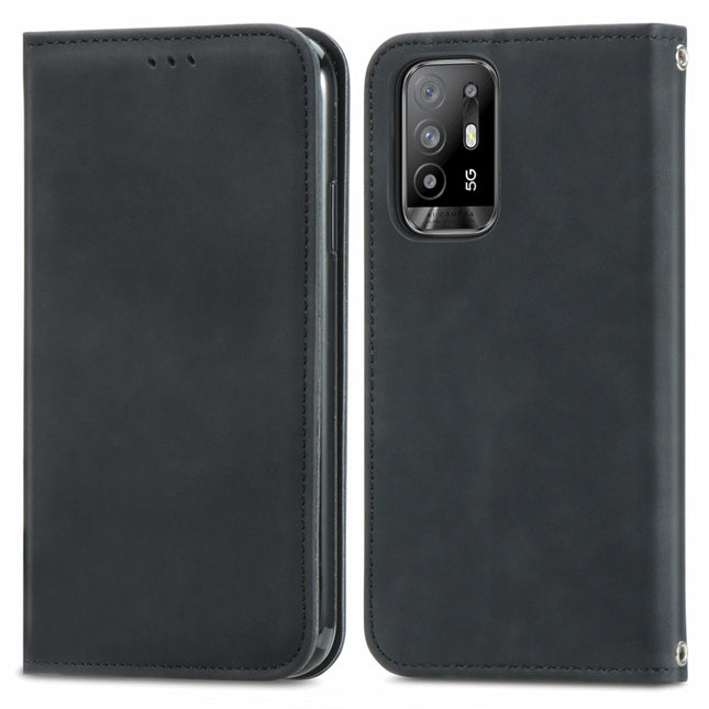 Retro Skin Feel Business Magnetic Horizontal Flip Leather Case With Holder & Card Slots & Wallet & Photo Frame, For OPPO A94 5G, For OPPO A54 5G, For OPPO Reno 5 5G, For OPPO Reno 5 5G X3 Lite, For OPPO Realme C21