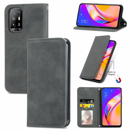 Retro Skin Feel Business Magnetic Horizontal Flip Leather Case With Holder & Card Slots & Wallet & Photo Frame, For OPPO A94 5G, For OPPO A54 5G, For OPPO Reno 5 5G, For OPPO Reno 5 5G X3 Lite, For OPPO Realme C21