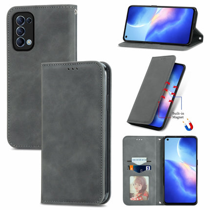 Retro Skin Feel Business Magnetic Horizontal Flip Leather Case With Holder & Card Slots & Wallet & Photo Frame, For OPPO A94 5G, For OPPO A54 5G, For OPPO Reno 5 5G, For OPPO Reno 5 5G X3 Lite, For OPPO Realme C21