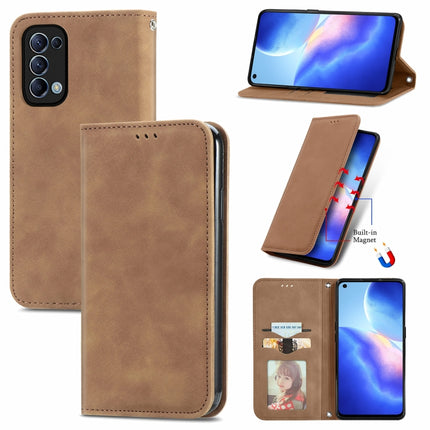 Retro Skin Feel Business Magnetic Horizontal Flip Leather Case With Holder & Card Slots & Wallet & Photo Frame, For OPPO A94 5G, For OPPO A54 5G, For OPPO Reno 5 5G, For OPPO Reno 5 5G X3 Lite, For OPPO Realme C21