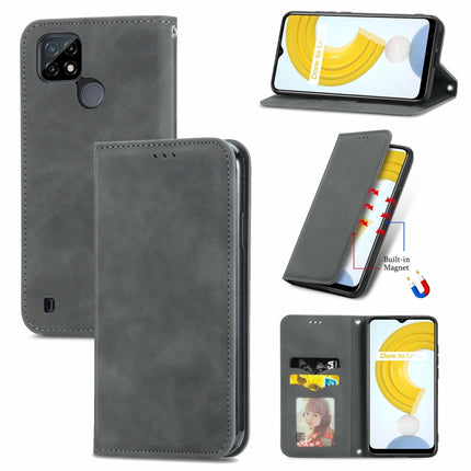 Retro Skin Feel Business Magnetic Horizontal Flip Leather Case With Holder & Card Slots & Wallet & Photo Frame, For OPPO A94 5G, For OPPO A54 5G, For OPPO Reno 5 5G, For OPPO Reno 5 5G X3 Lite, For OPPO Realme C21