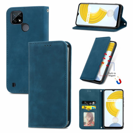 Retro Skin Feel Business Magnetic Horizontal Flip Leather Case With Holder & Card Slots & Wallet & Photo Frame, For OPPO A94 5G, For OPPO A54 5G, For OPPO Reno 5 5G, For OPPO Reno 5 5G X3 Lite, For OPPO Realme C21