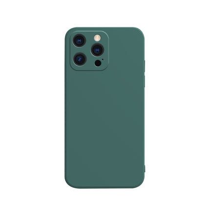 Solid Color Cube Straight Edge Liquid Silicone Lining Flannel Case, For iPhone 13 Pro Max, For iPhone 13