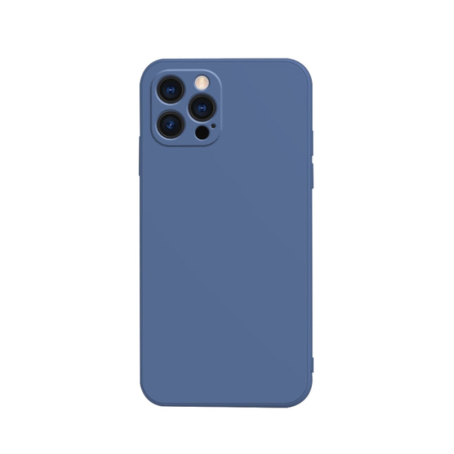 Solid Color Cube Straight Edge Liquid Silicone Lining Flannel Case, For iPhone 13 Pro Max, For iPhone 13