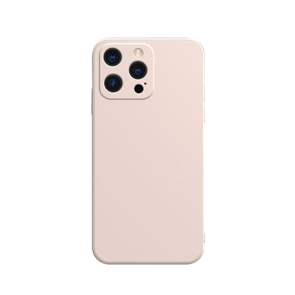 Solid Color Cube Straight Edge Liquid Silicone Lining Flannel Case, For iPhone 13 Pro Max, For iPhone 13