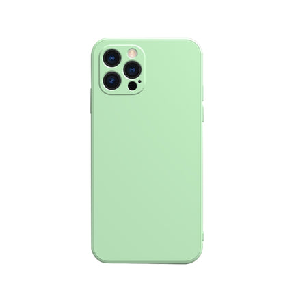 Solid Color Cube Straight Edge Liquid Silicone Lining Flannel Case, For iPhone 13 Pro Max, For iPhone 13