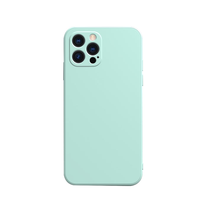 Solid Color Cube Straight Edge Liquid Silicone Lining Flannel Case, For iPhone 13 Pro Max, For iPhone 13