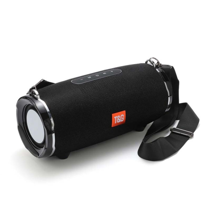 T&amp;G TG187 Tragbarer wasserdichter kabelloser Bass-Surround-Bluetooth-Lautsprecher mit Schultergurt, unterstützt FM/TF-Karte