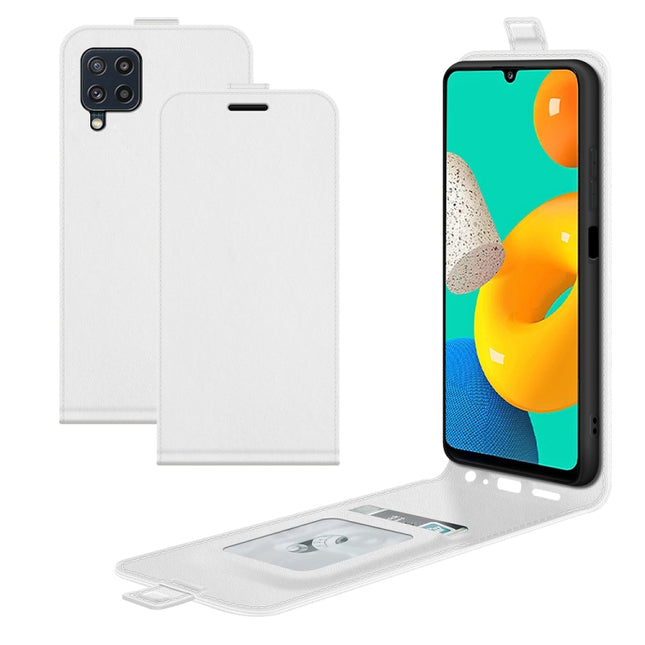 For Samsung Galaxy M32 R64 Texture Single Vertical Flip Leather Protective Case with Card Slots & Photo Frame, For Galaxy M32