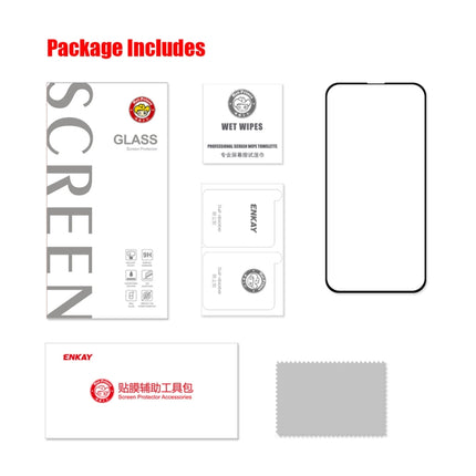 ENKAY Hat-Prince Full Glue 0.26mm 9H 2.5D Tempered Glass Screen Protector Full Coverage Film, For iPhone 13 mini, For iPhone 13 / 13 Pro, For iPhone 13 Pro Max