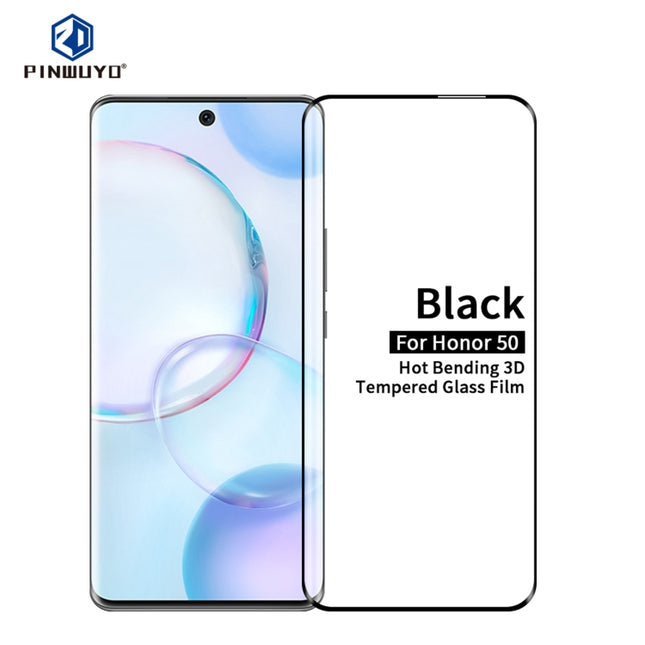 PINWUYO 9H 3D Hot Bending Tempered Glass Film, For Honor 50, For Honor 50 Pro