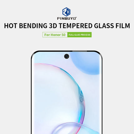 PINWUYO 9H 3D Hot Bending Tempered Glass Film, For Honor 50, For Honor 50 Pro