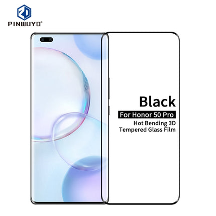 PINWUYO 9H 3D Hot Bending Tempered Glass Film, For Honor 50, For Honor 50 Pro