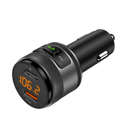 C57 QC3.0 Wireless FM Transmitter Fast Car Charger Bluetooth 5.0 Hands-free Car Modulator USB Flash Memory MP3 Player