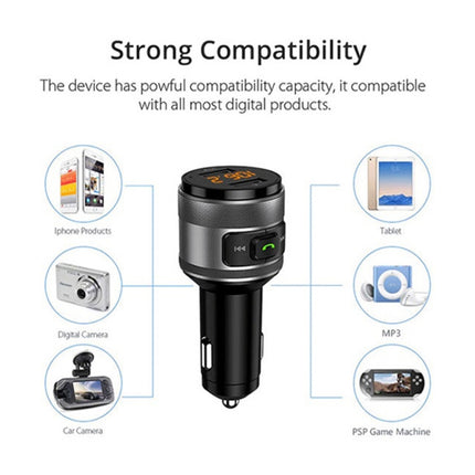 C57 QC3.0 Wireless FM Transmitter Fast Car Charger Bluetooth 5.0 Hands-free Car Modulator USB Flash Memory MP3 Player
