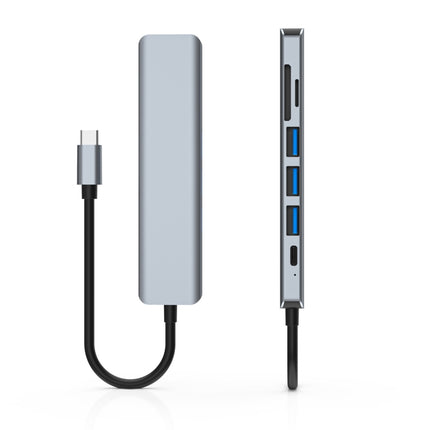 7 In 1 HDMI+SD/TF+USB2.0x2+USB3.0+PD to Type-C HUB Docking Station