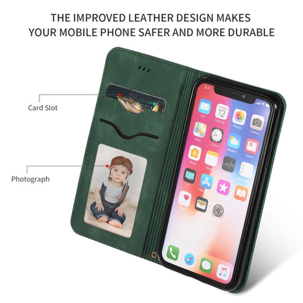 Retro Skin Feel Business Magnetic Horizontal Flip Leather Case for iPhone XS Max, Army Green, Brown, Red, Navy Blue, Dark Gray
