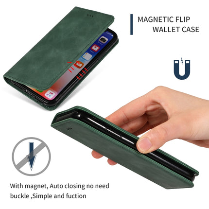 Retro Skin Feel Business Magnetic Horizontal Flip Leather Case for iPhone XS Max, Army Green, Brown, Red, Navy Blue, Dark Gray