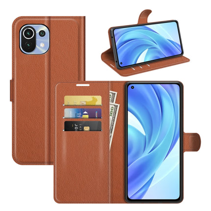 For Xiaomi Mi 11 Lite Litchi Texture Horizontal Flip Protective Case with Holder & Card Slots & Wallet, For Xiaomi Mi 11 Lite