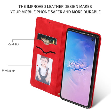 Retro Skin Feel Business Magnetic Horizontal Flip Leather Case for Samsung Galaxy S10三星, Red, Dark Gray, Navy Blue, Army Green, Brown