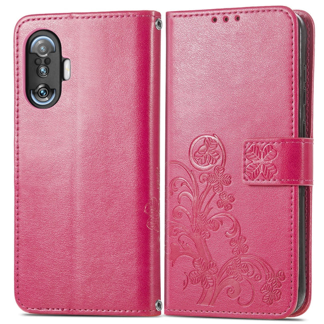 Four-leaf Clasp Embossed Buckle Mobile Phone Protection Leather Case with Lanyard & Card Slot & Wallet & Bracket Function, For Xiaomi Redmi K40 Gaming /Poco F3 GT, For OnePlus 9R, For Doogee X96 Pro, For  Doogee X96 Pro, For Wiko Jerry 4