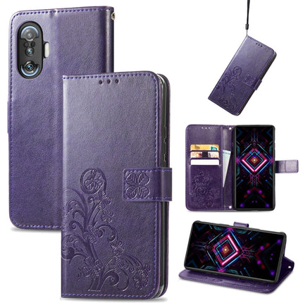 Four-leaf Clasp Embossed Buckle Mobile Phone Protection Leather Case with Lanyard & Card Slot & Wallet & Bracket Function, For Xiaomi Redmi K40 Gaming /Poco F3 GT, For OnePlus 9R, For Doogee X96 Pro, For  Doogee X96 Pro, For Wiko Jerry 4