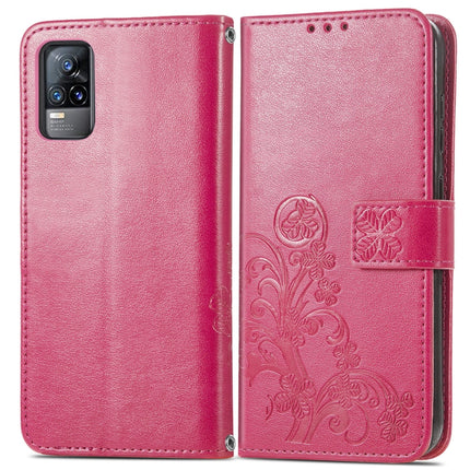 Four-leaf Clasp Embossed Buckle Mobile Phone Protection Leather Case with Lanyard & Card Slot & Wallet & Bracket Function, For vivo V21e 4G, For Honor 50 SE, For OPPO A16, For Motorola G Play