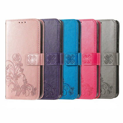Four-leaf Clasp Embossed Buckle Mobile Phone Protection Leather Case with Lanyard & Card Slot & Wallet & Bracket Function, For Infinix Hot 10 Lite, For Infinix Hot 9